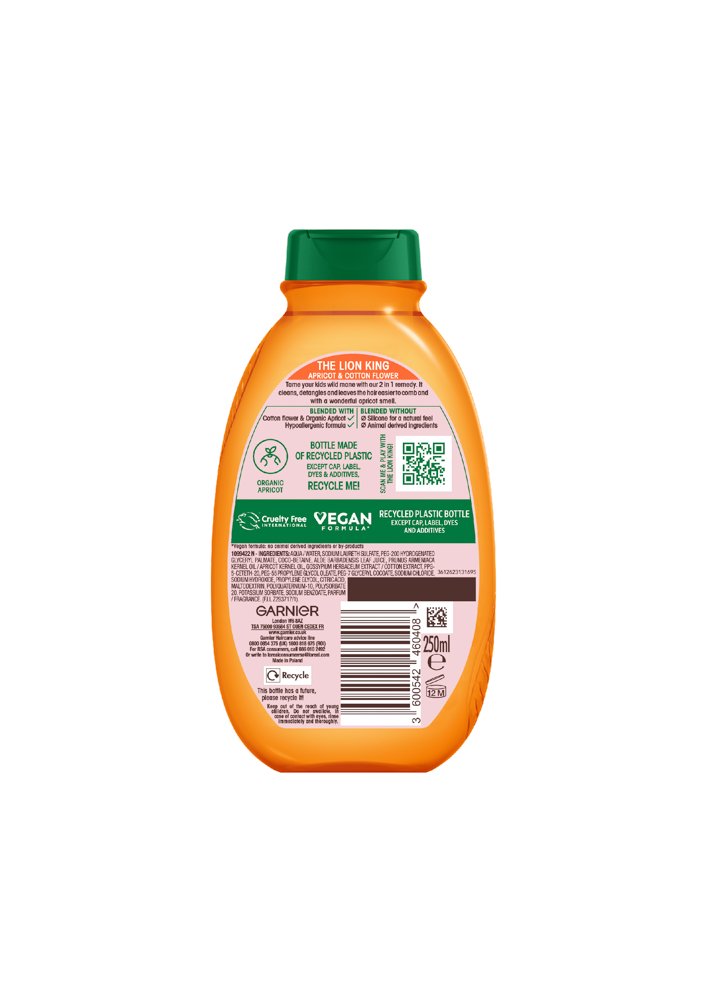 Ultimate Blends Kids Apricot Shampoo Back