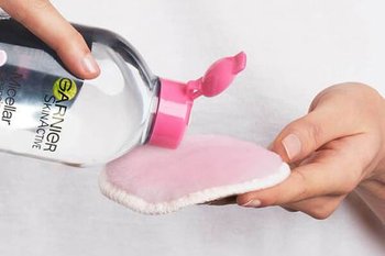 micellar water and eco reusable makeup removal pad