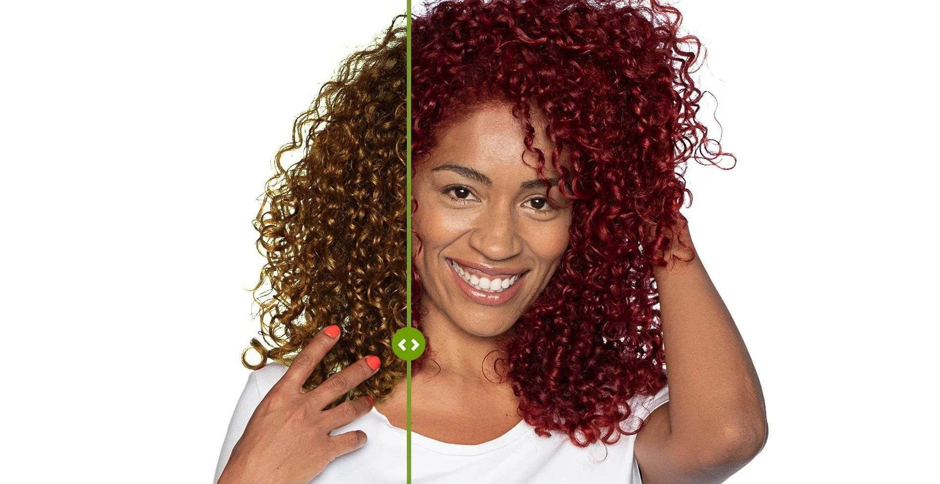 Model using virtual try on tool with hair dye
