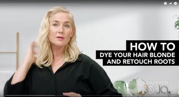 Youtube thumbnail of how to dye your hairblonde at home