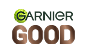Garnier GOOD logo brown text on white background
