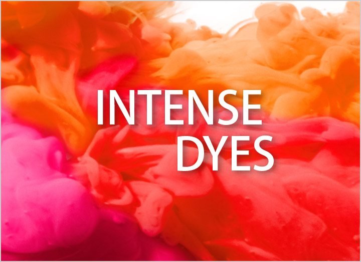 INTENSE DYES TEXT OVER RED DYE INTENSE DYES TEXT OVER RED DYE