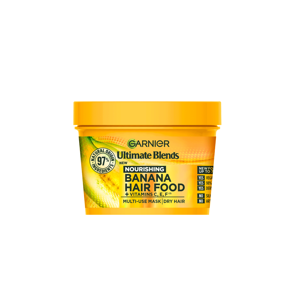 Garnier – Masca nutritiva 3 in 1 Fructis Banana Hair Food 390 ml