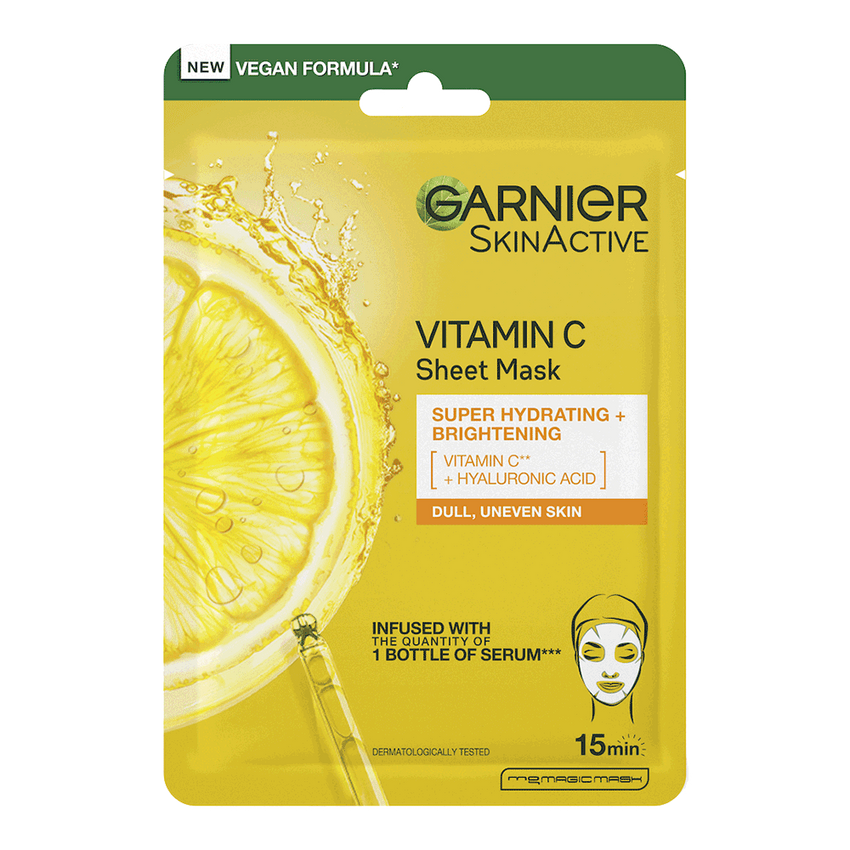 Vitamin C Sheet Mask for Glowing & Smooth Skin Garnier UK