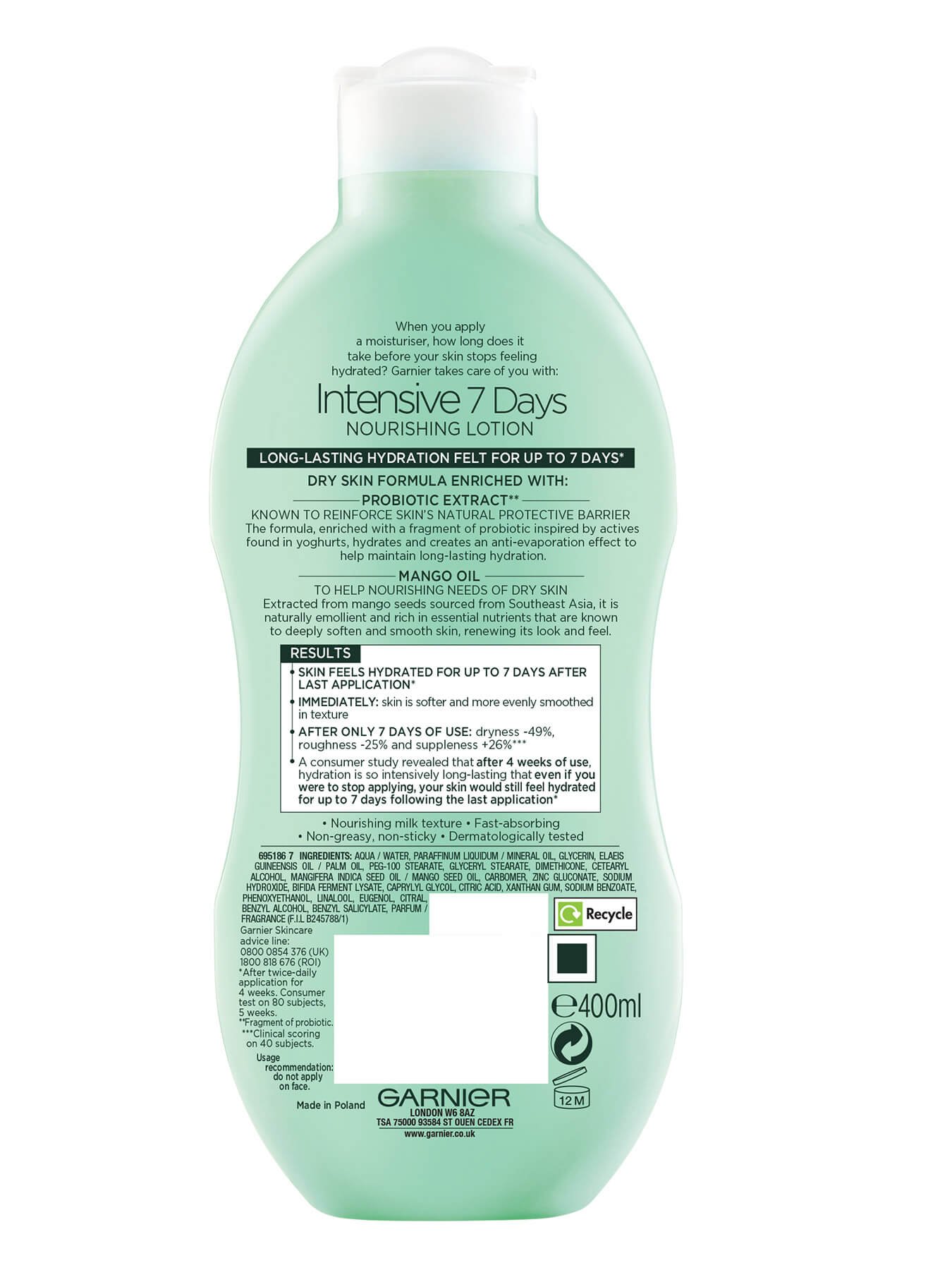 Garnier Intensive 7 Days Mango Oil Body Lotion Body Care Garnier