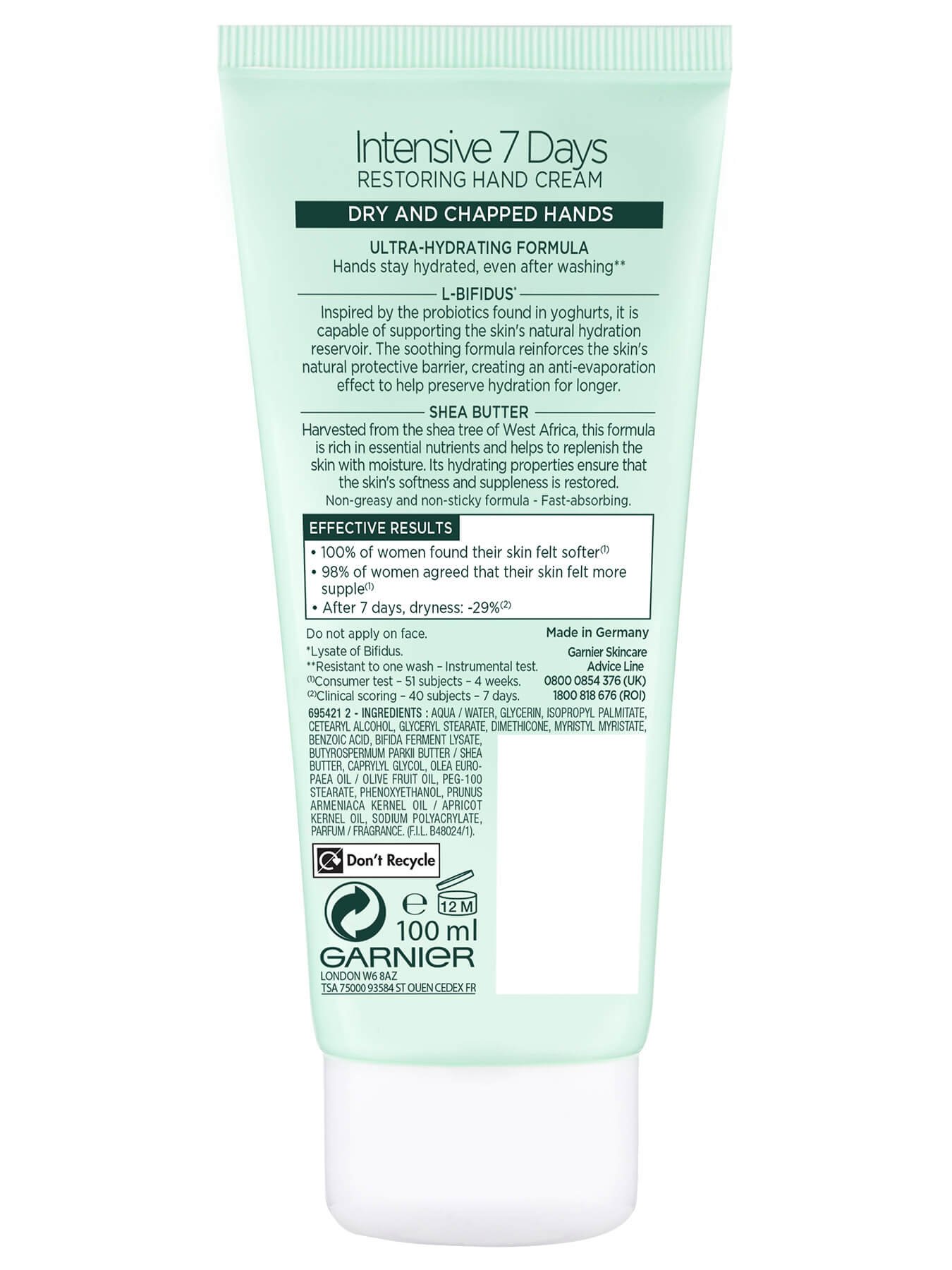 Garnier Intensive 7 Days Shea Butter Hand Cream Body Care Garnier