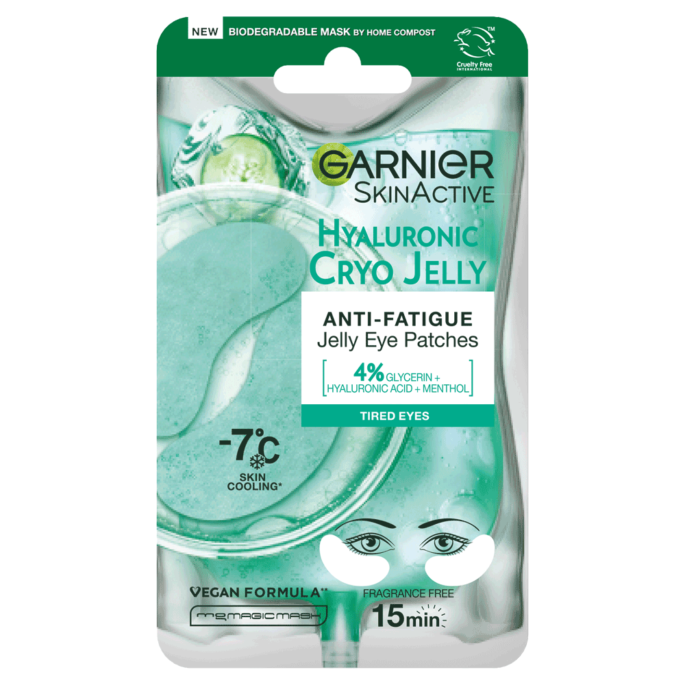 Cryo Jelly AntiFatigue Hyaluronic Acid Jelly Eye Patches Garnier UK
