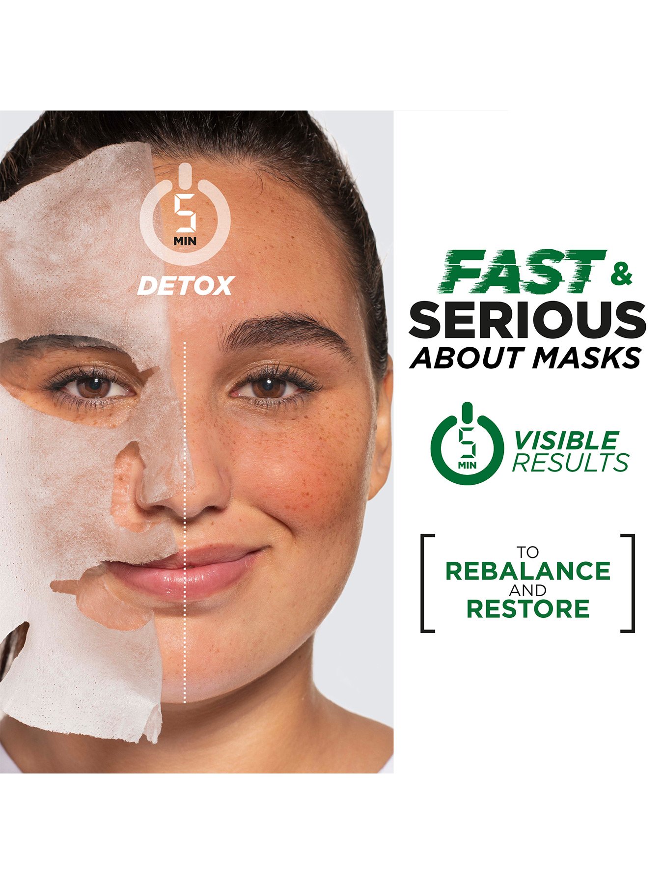 Garnier SkinActive Niacinamide Detox Ampoule Sheet Mask   Woman Using Mask