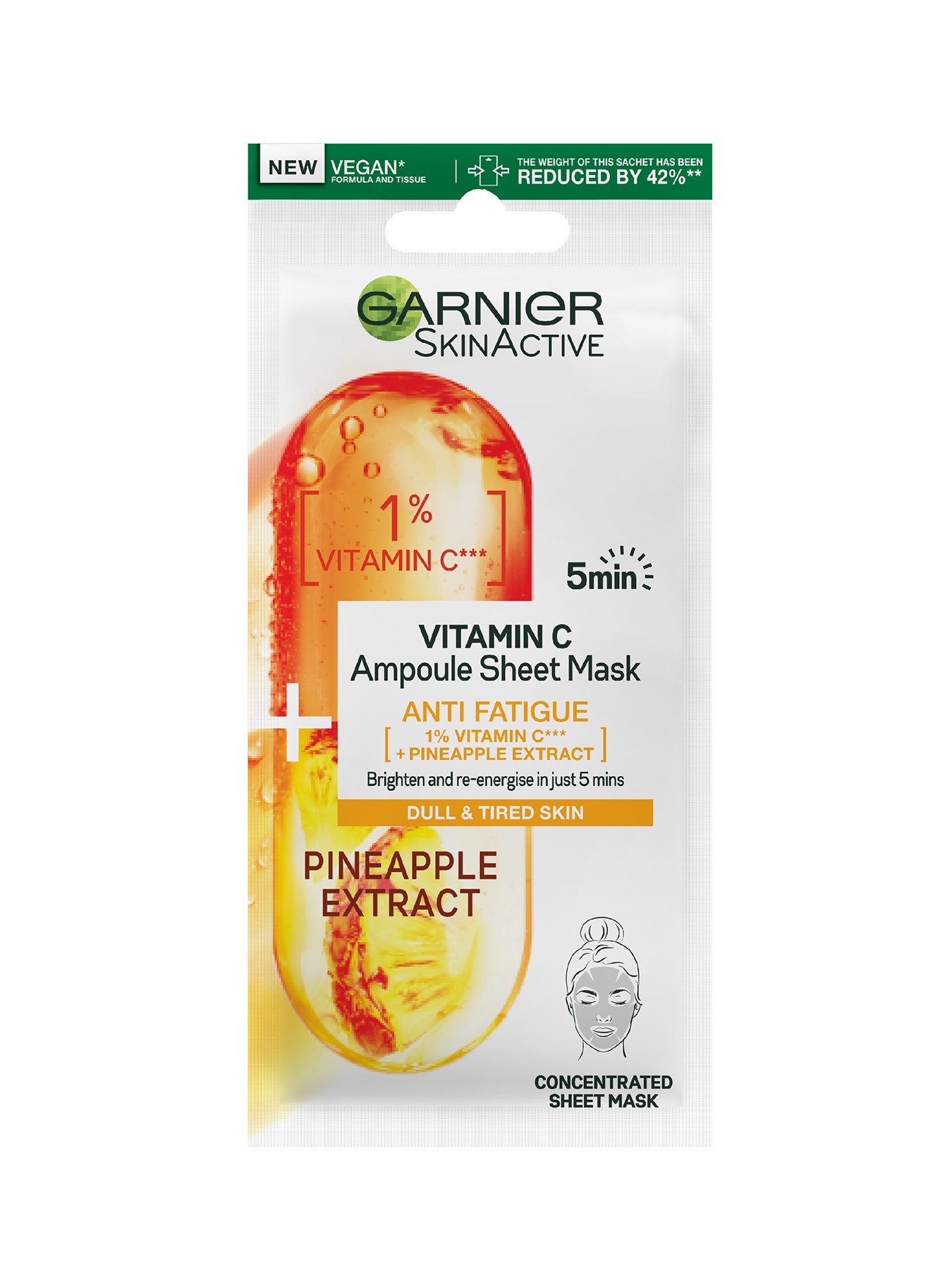 Garnier SkinActive Vitamin C Anti Fatigue Ampoule Sheet Mask