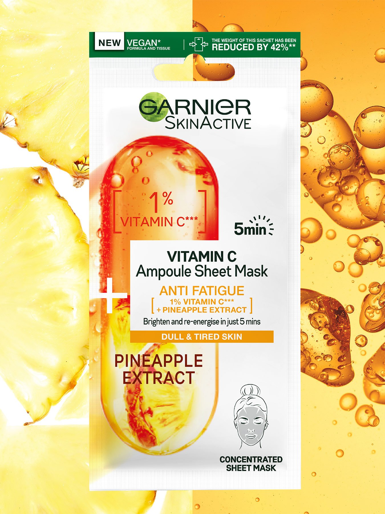 Garnier SkinActive Vitamin C Anti Fatigue Ampoule Sheet Mask