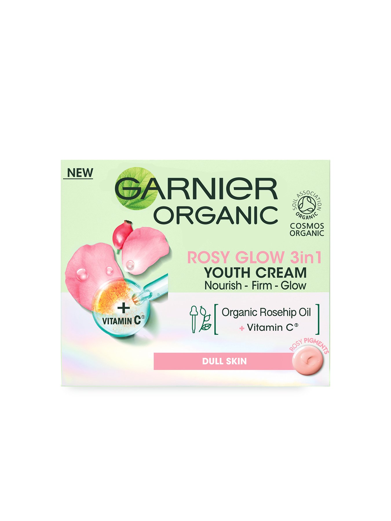 Garnier Organic Rosy Glow 3in1 Youth Cream 50ml packaging