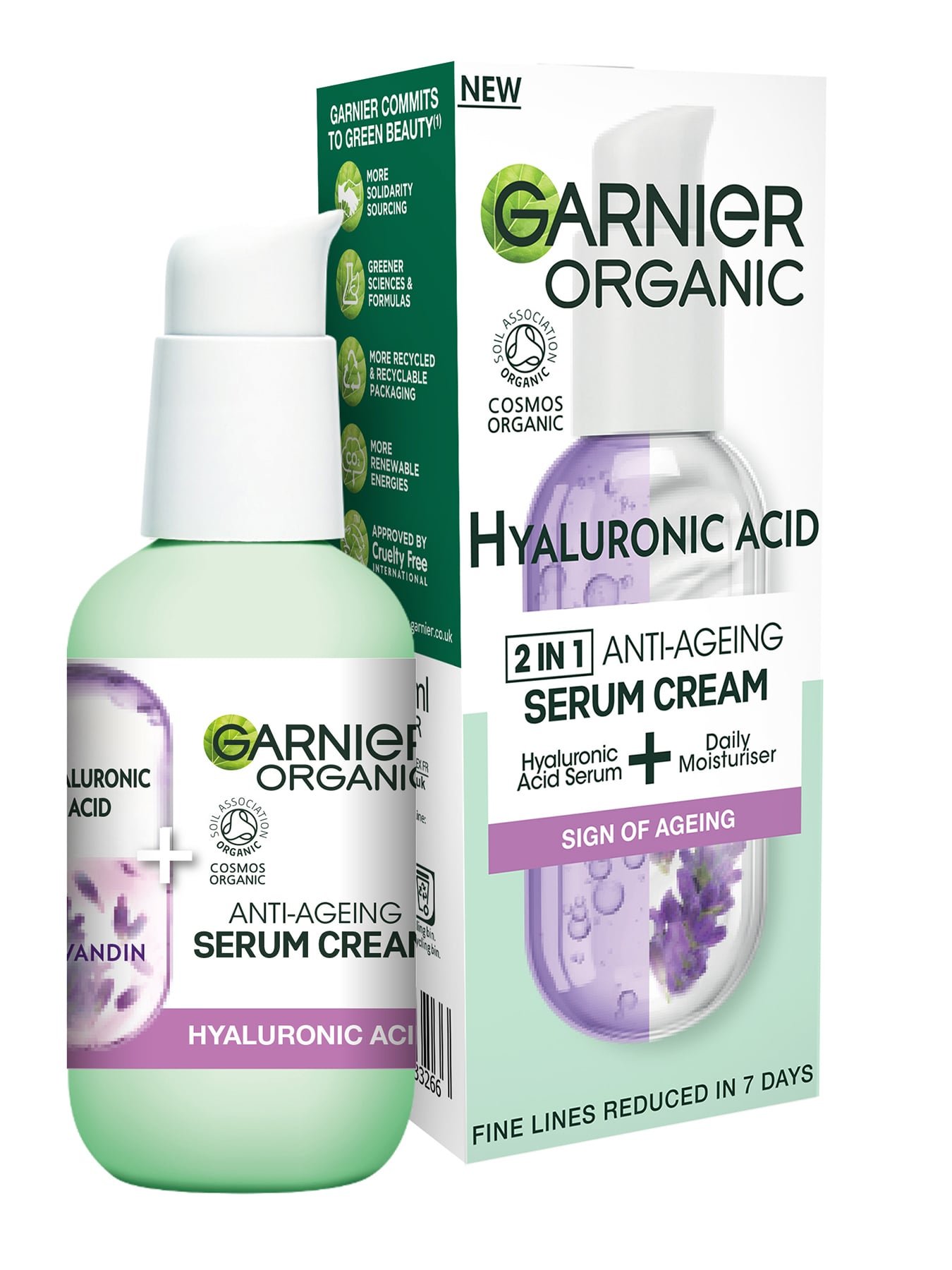 Garnier Organic Lavandin & Hyaluronic Acid 2-in-1 Replumping Serum Cream
