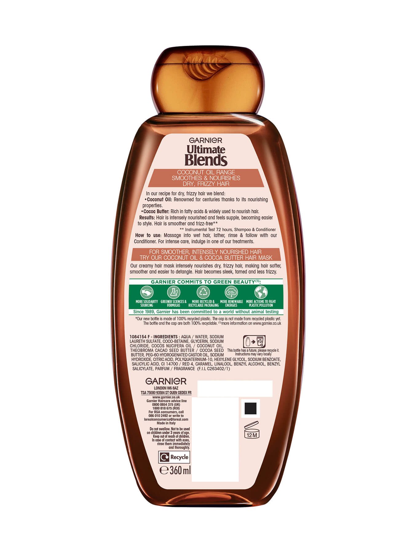 Ultimate Blends Coco Oil Shampoo back of pack