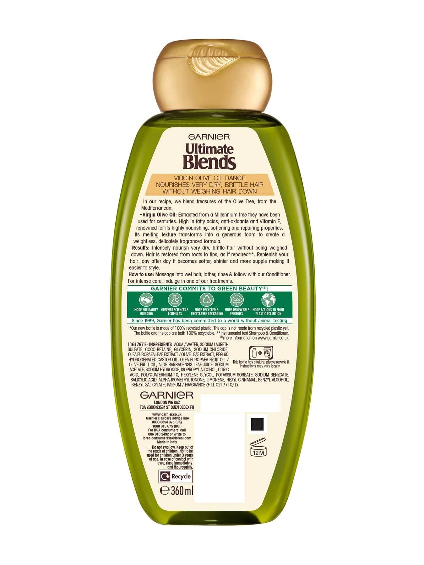 Mythic Olive Shampoo back of pack