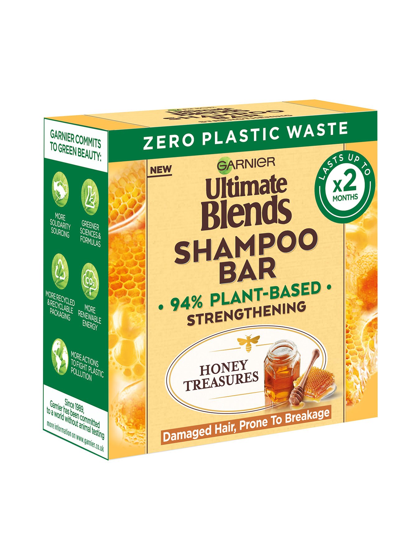 Garnier Ultimate Blends Honey Treasures Strengthening Shampoo Bar for Damaged Hair