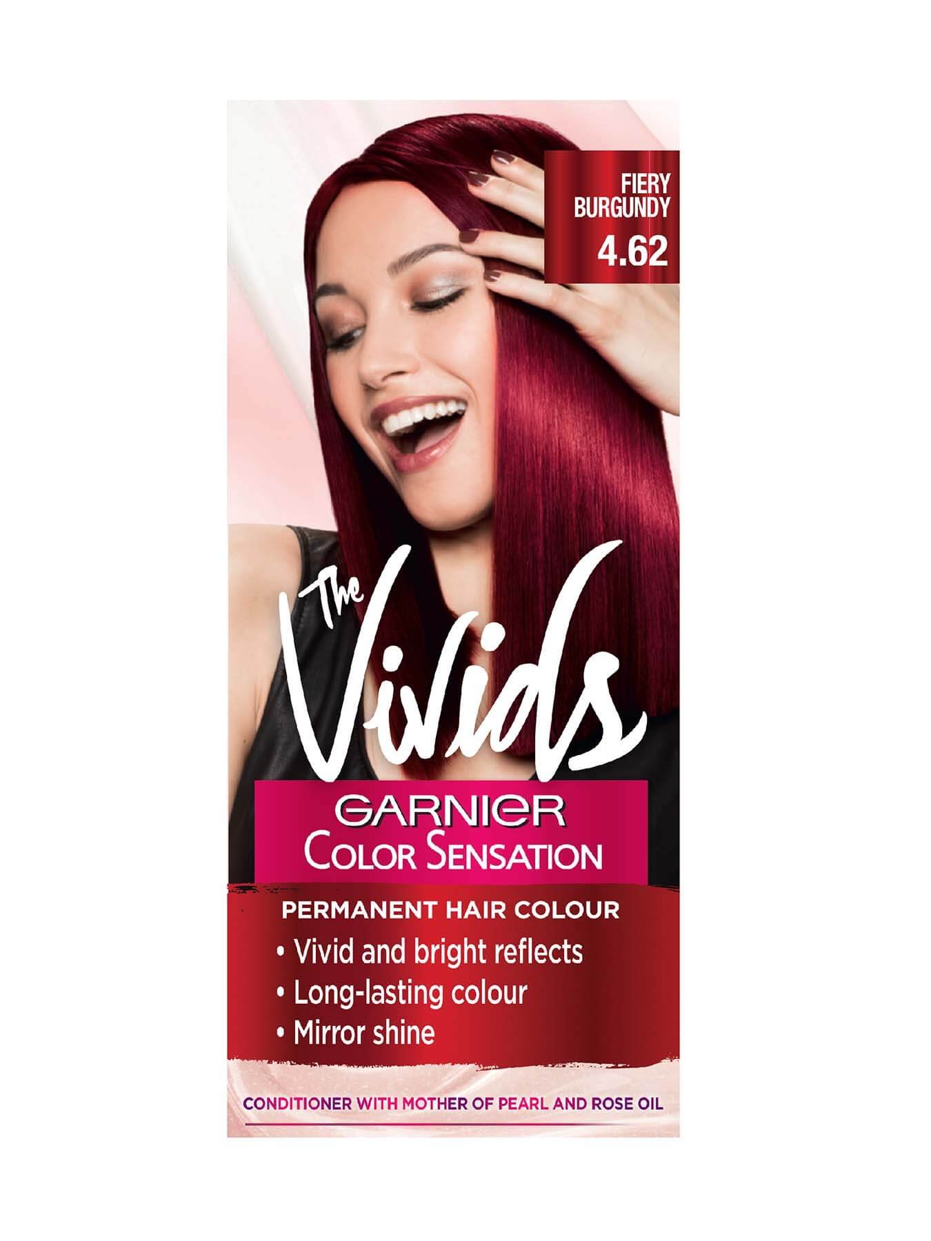 Garnier Color Sensation Vivids 4.62 Fiery Burgundy Red Permanent Hair Dye