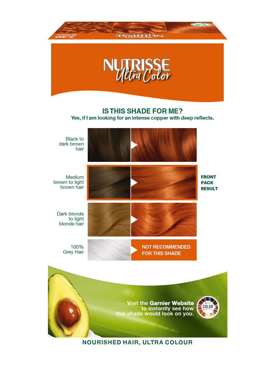 Nutrisse Ultra Color 7.40 Copper Passion Hair Dye Garnier UK