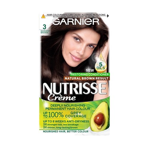 Garnier Nutrisse 3 Darkest Brown Permanent Home Hair Dye