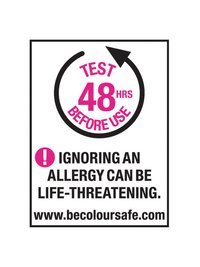 patch test your hair dye 48hours before hand logo