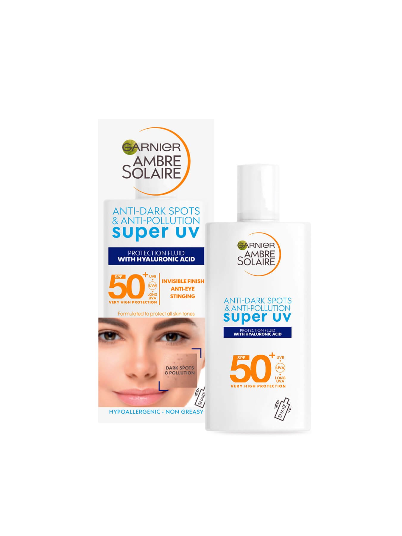 Garnier Ambre Solaire Super UV Face Fluid SPF50 Sun Protcection Garnier Ambre Solaire Super UV Face Fluid SPF50 Sun Protcection