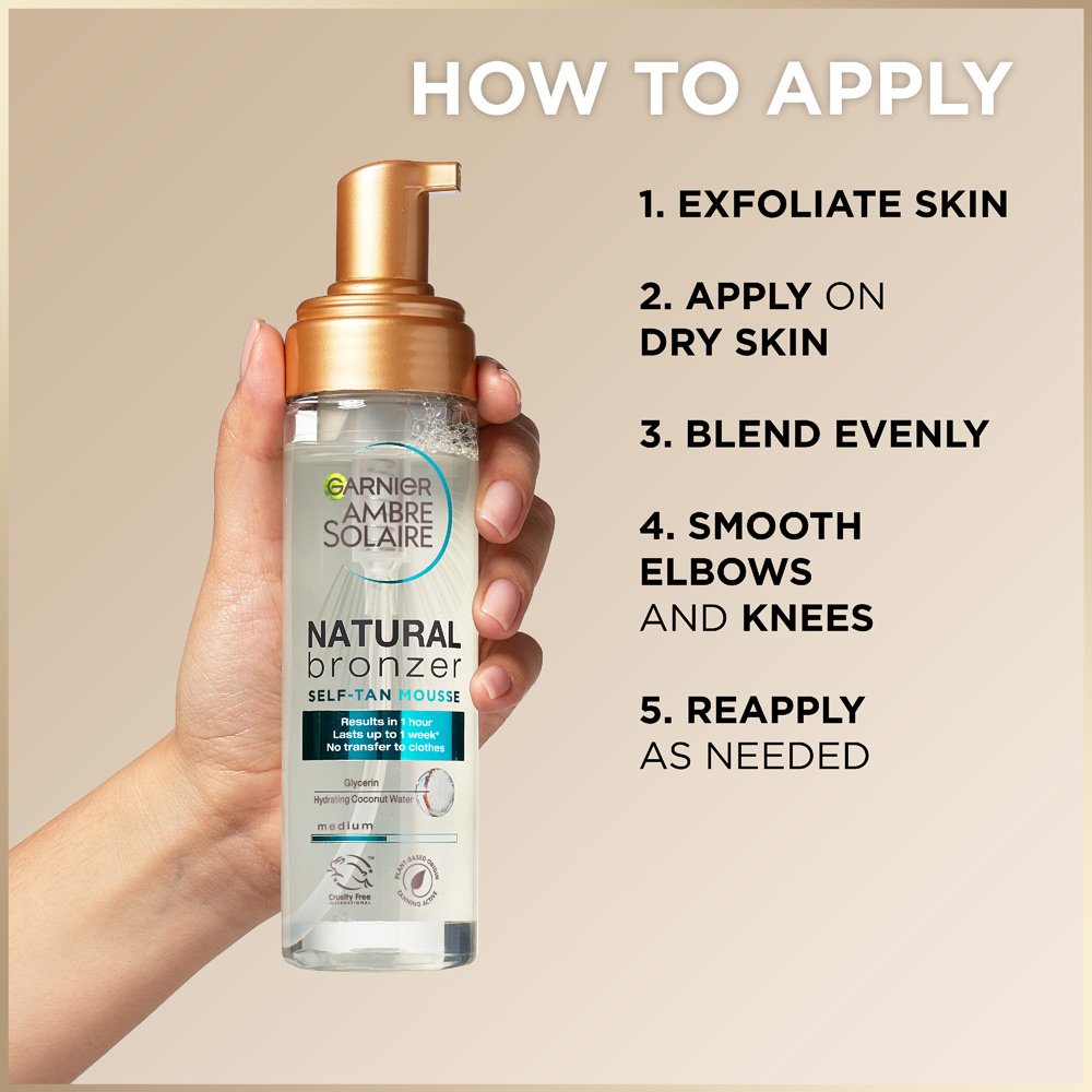 Natural Bronzer Self Tan Mousse Ambre Solaire Garnier