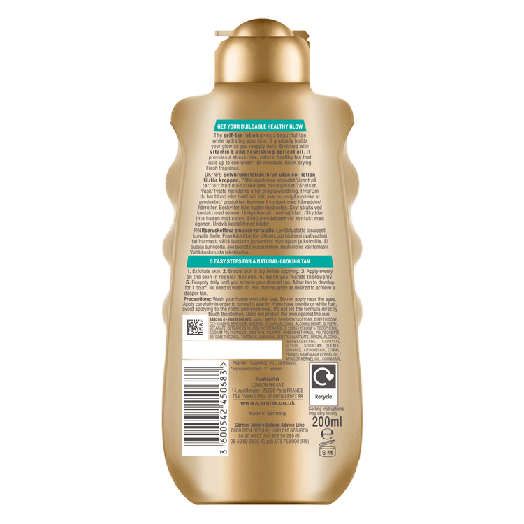 Natural Bronzer Self Tan Lotion Ambre Solaire Garnier
