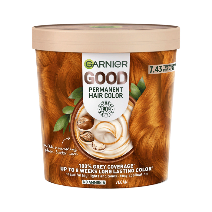 Good Permanent Hair Colour Mask 7.43 Turmeric Copper Garnier UK