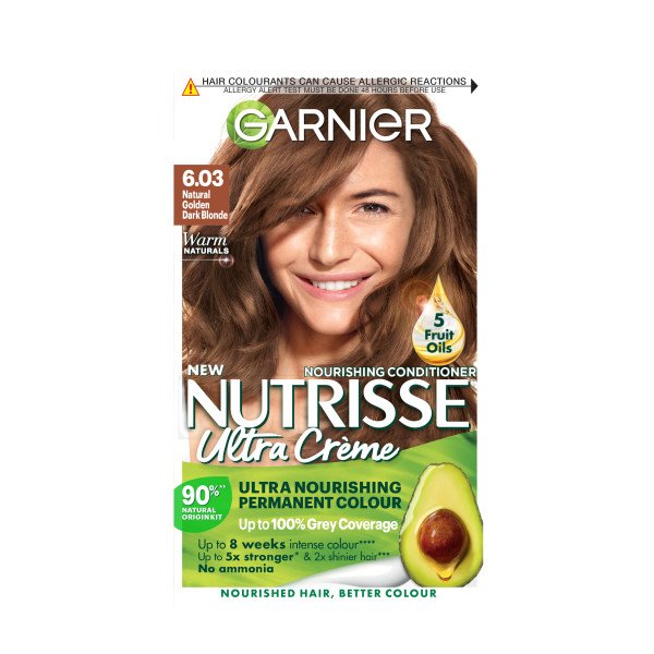 Garnier Nutrisse Ultra Crème Permanent Hair Dye Natural Golden Dark Blonde 6.03