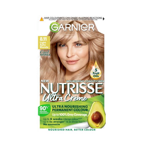 el estudio Levántate Sobrio Nutrisse Ultra Crème Light Ashy Blonde 8.11 Permanent Hair Dye | Hair  Colour | Garnier