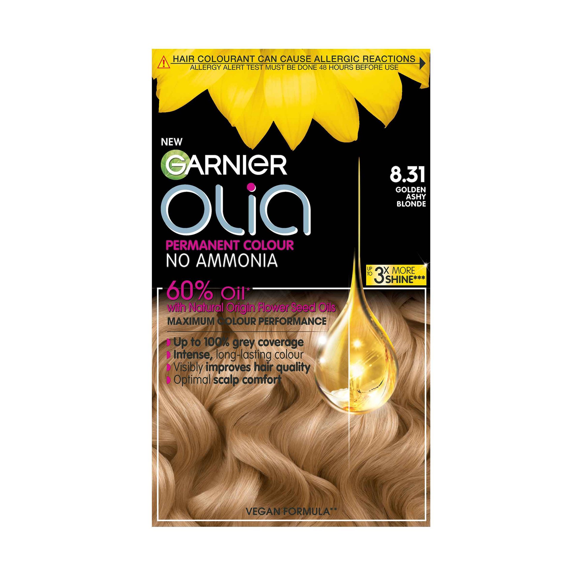 Garnier Olia 8.31 Golden Ash Blonde Permanent Hair Dye