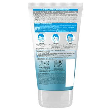 Pure Active 3in1 Clay Face Scrub | Skin Cleanser | Garnier UK