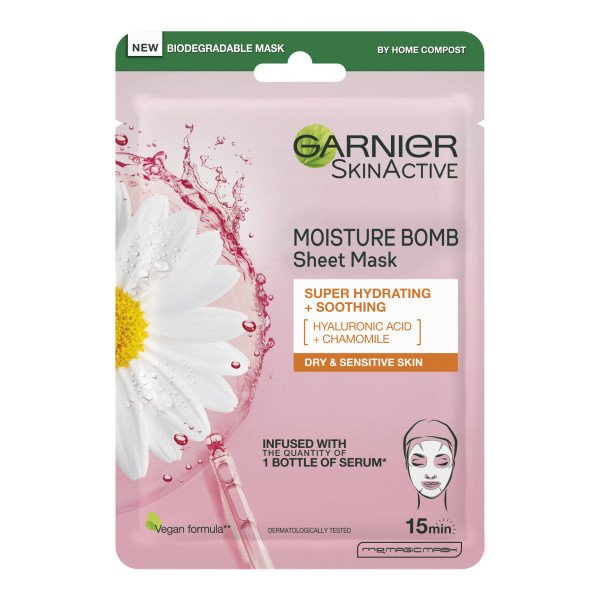 Camomile Hydrating Face Mask Moisture Bomb Garnier UK