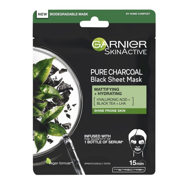 Charcoal & Black Tea Face Mask Moisture Bomb Garnier