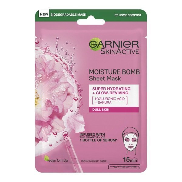 Sakura Hydrating Tissue Mask | Moisture Bomb | Garnier